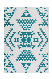 Vloerkleed Yesper Wit Turquoise 625