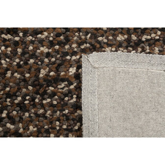 Wollen vloerkleed Comfort grijs zwart