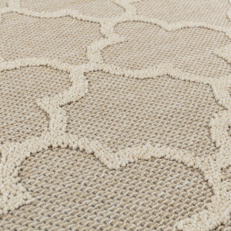 Binnen en buiten vloerkleed Flora beige 4951