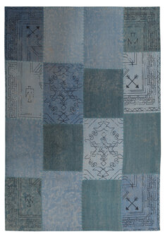 Patchwork vloerkleed Lira Multicolor blauw
