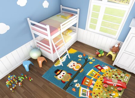 Kinderkamer vloerkleed Amigo blauw