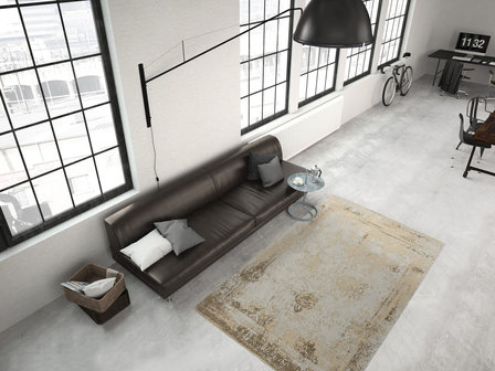 Geweven vintage vloerkleed Vintage Plus Sand