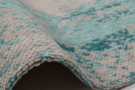 Geweven vintage vloerkleed Vintage Plus Turquoise