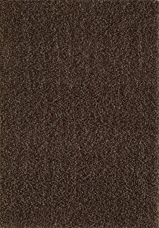 Donkerbruin hoogpolig vloerkleed of karpet