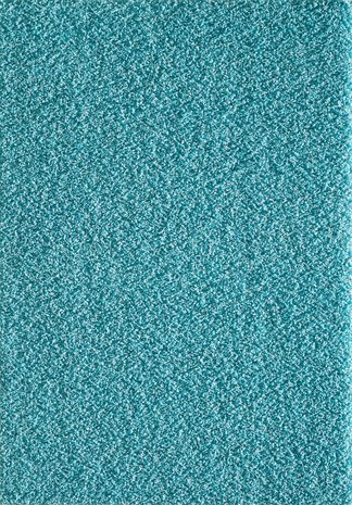 Hoogpolig effen vloerkleed Aqua