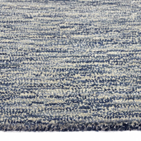 Wollen vloerkleed Wales blauw grijs