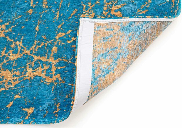 Chenille katoen vloerkleed Mystic blauw 9218