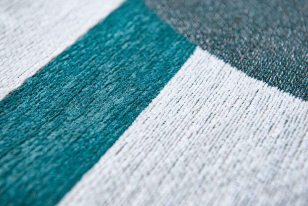 Design vloerkleed Julia grijs turquoise 9208