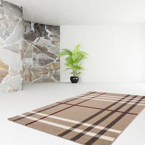 Laagpolig modern vloerkleed Milano 424 Beige