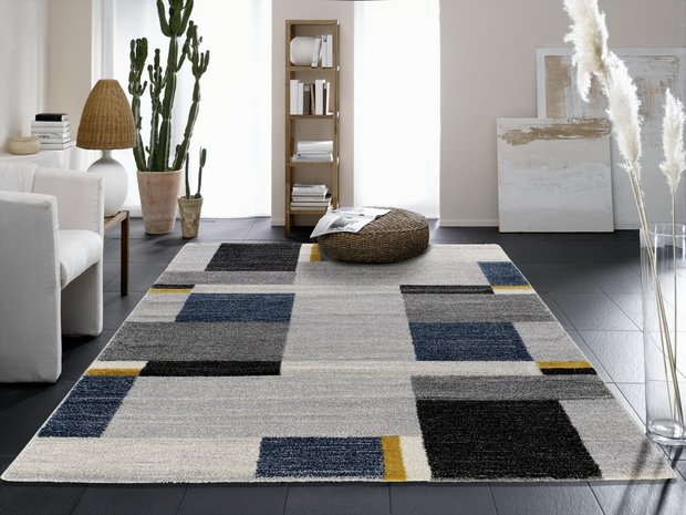 Grijs blauw vloerkleed voordelig online kopen - tapijtenwebshop