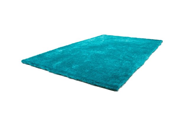 Turquoise hoogpolig vloerkleed Andrea 