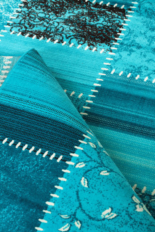 Retro vloerkleed Romantic 3830 Turquoise