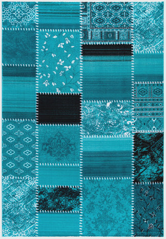 Retro vloerkleed Romantic 3830 Turquoise