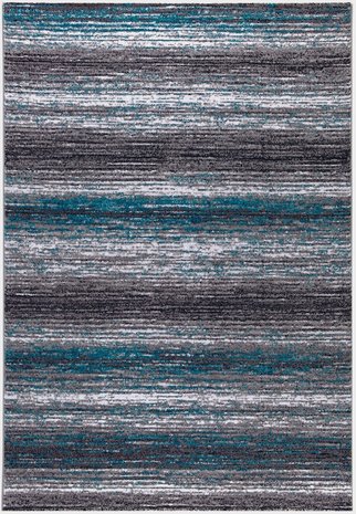 Turquoise vloerkleed Lines 301 