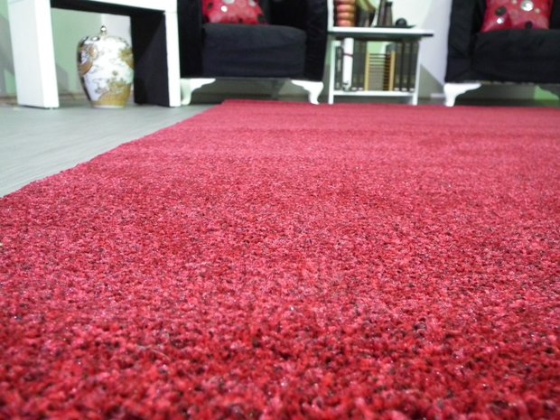 Rood hoogpolig vloerkleed Astrix 181 Rood