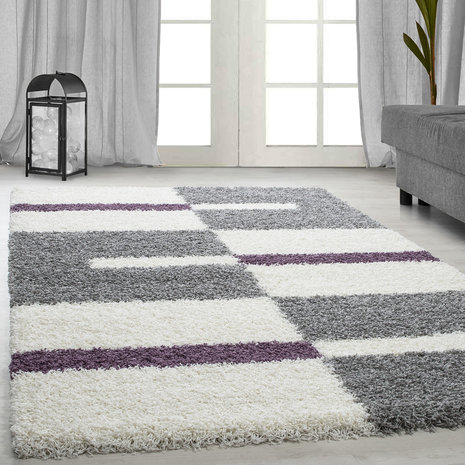 Hoogpolig vloerkleed Galaxy 2505 kleur Lila