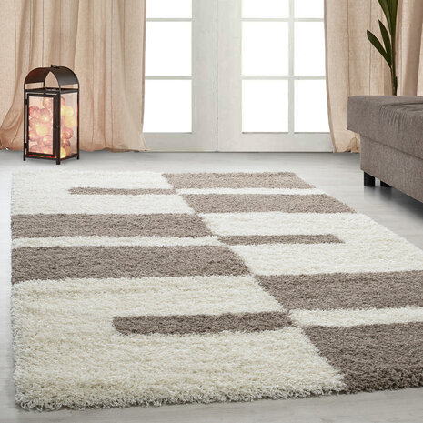 Hoogpolig vloerkleed Galaxy 2505 kleur Beige